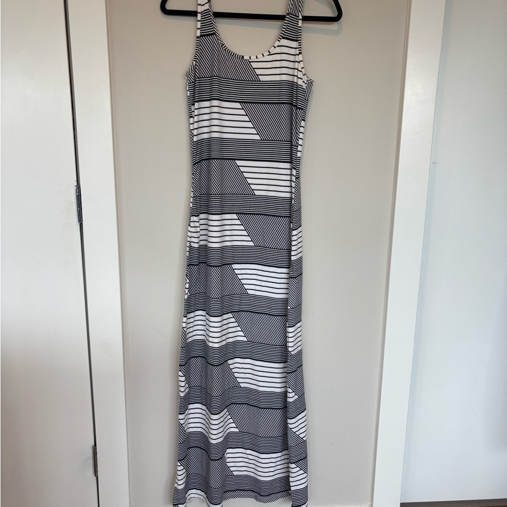 Tommy Bahama Black and White Striped Maxi Dress